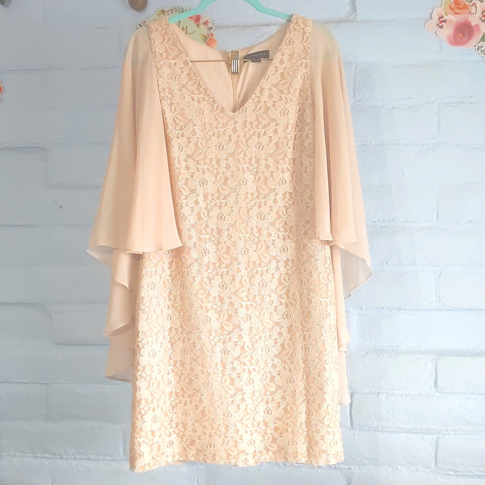 👑Promgirl✨ Sparkling Champagne Cape Dress